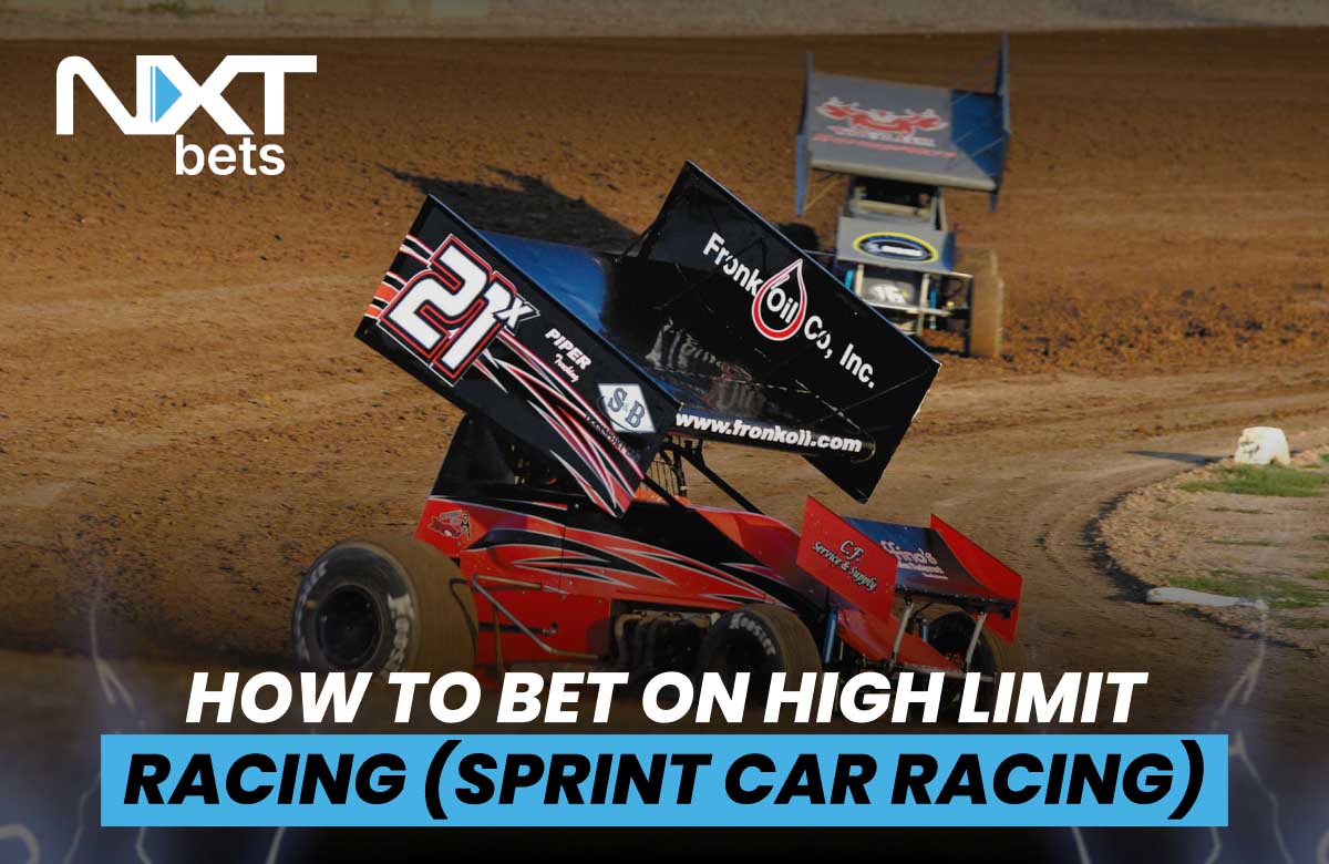 Two sprint cars competing on a dirt track, showcasing the dynamic and thrilling nature of High Limit Racing, aligning with the guide on betting strategies for this exciting motorsport.